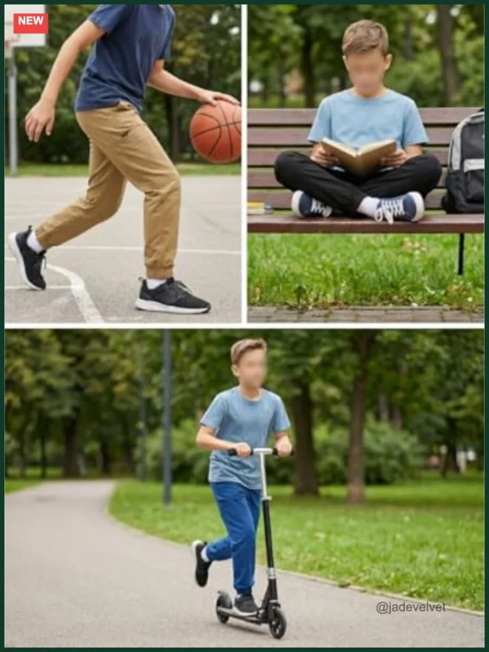 Boys School Uniform Pants Soft Stretch Dress Pants Elastic Waist Adjustable